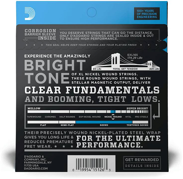 D'ADDARIO EXL165 - Струны для бас-гитары