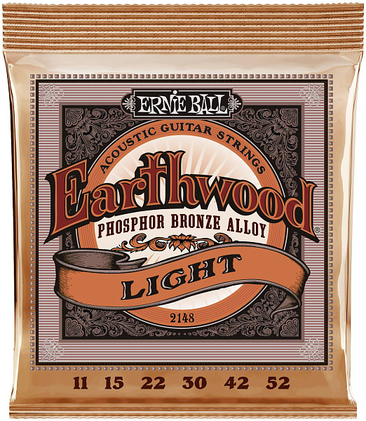 ERNIE BALL 2148 Earthwood Phosphor Bronze Light 11-52 - Струны для акустической гитары