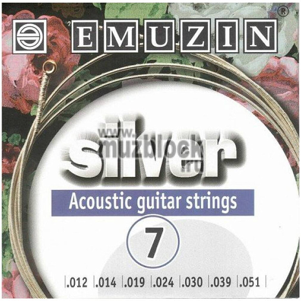 EMUZIN SILVER 7А222 - Струны для акустической гитары