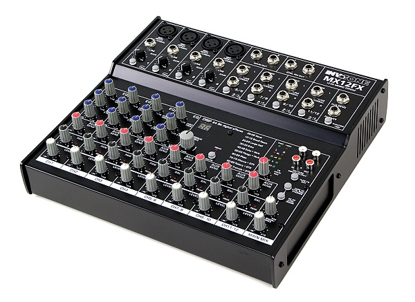 INVOTONE MX12FX - Микшерный пульт 4 микрофонных входа XLR Jack, 4 стерео входа с балансными джеками