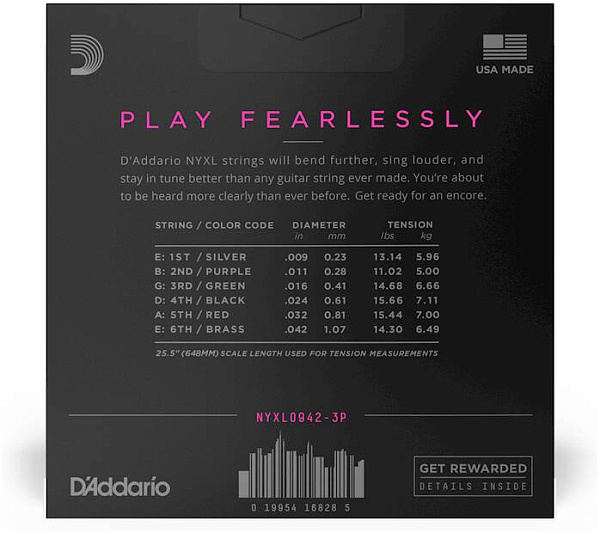D'ADDARIO NYXL0942-3P - Струны для электрогитары