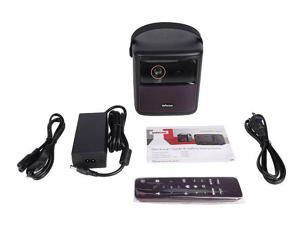 LED проектор InFocus [IN3018SL] Crusader Master с батареей!!! DLP, 450 lm, FullHD, (1.2:1), HDMI 2.0 (eARC) USB-A 2.0, AUX, Bluetooth 5.1/BLE, wi-fi 2.4/5GHz, 2х10W Dolby Audio, до 25000ч., 1.57 кг