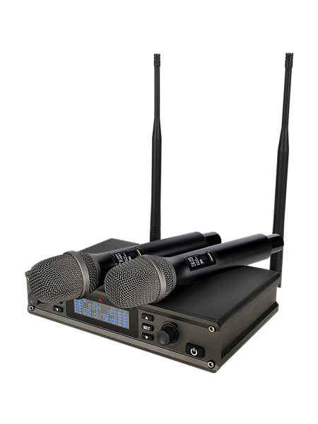 Микрофонная радиосистема Axelvox [DX800HT] UHF 650 - 758 MHz, цифровая модуляция, LCD дисплей, DSP, ручной микрофон - 2 шт.