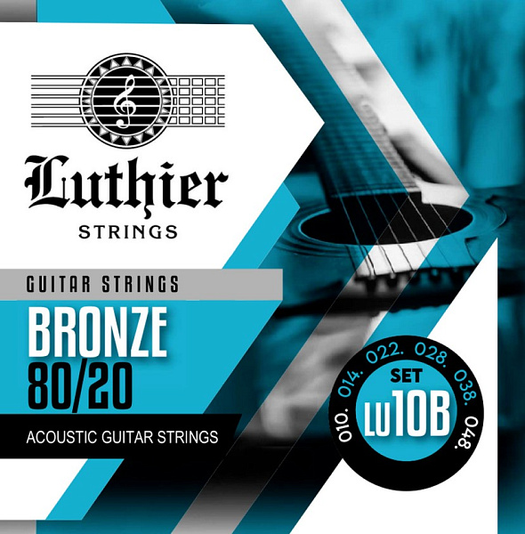 LU-10B Комплект струн для акустической гитары, бронза 80/20, 10-48, Luthier