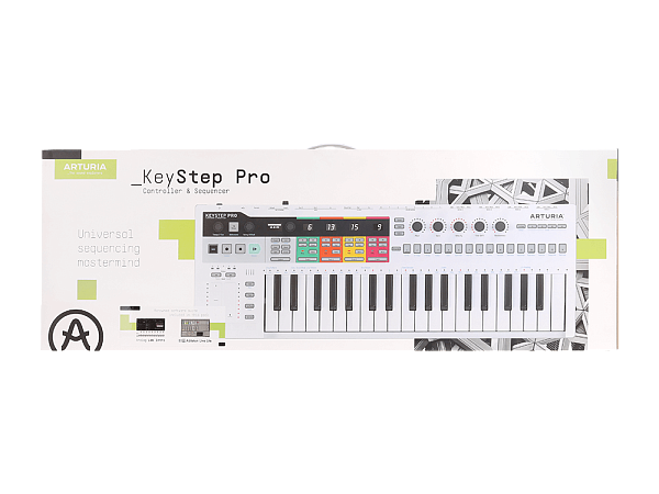 MIDI клавиатура [430211] Arturia [KeyStep Pro] 37 клавиш, 4-дорожечный секвенсор до 64 шагов, 4 группы разъемов для работы с аналоговым оборудованием и модулями, 24-частный секвенсор ударных, арпеджиатор, разъемы MIDI In/Out, Sync In/Out, CV/Gate Outs