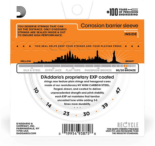 D'ADDARIO EXP10 - Струны для акустической гитары