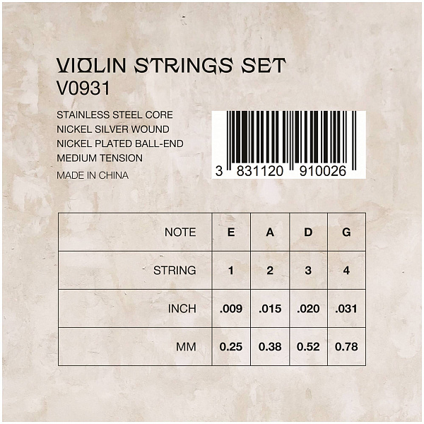 VESTON V0931 - Струны для скрипки