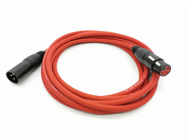 E1-XLR-M-F-0100-2 Кабель микрофонный 1м, красный, ZZcable