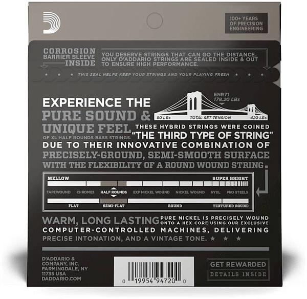 D'ADDARIO ENR71 - Струны для бас-гитары