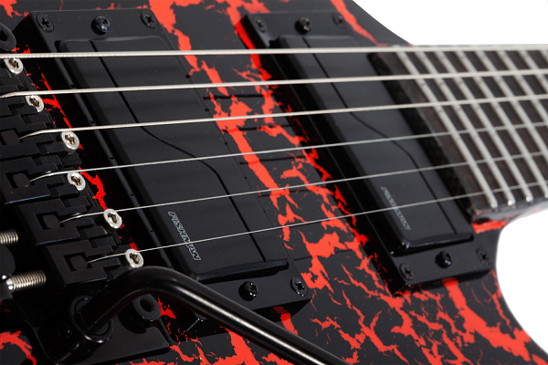 Электрогитара SCHECTER [BALSAC E-1 FR BORC] электрогитара 6-струнная, корпус: красное дерево, гриф: клен 3 куска, накладка: черное дерево, 24 лада, FloydRose, цвет: Black Orange Crackle (BORC)