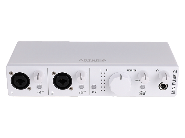 Аудиоинтерфейс USB [800212] Arturia [MiniFuse Recording Pack White] комплект: MiniFuse 2, микрофон CM1, поп фильтр, наушники EF1 и XLR кабель. Цвет - белый