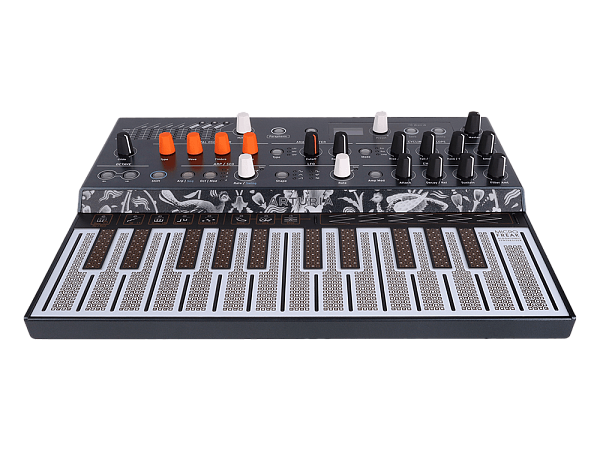 Синтезатор [570101] Arturia [MicroFreak] цифровой аппаратный, 25 клавиш с поддержкой полифонического касания, цифровым осциллятором и аналоговым фильтром Oberheim SEM, CV/Gate/Mod выходы, Cloc IN/OUT, MIDI IN/OUT, выход TRS, выход для наушников, USB
