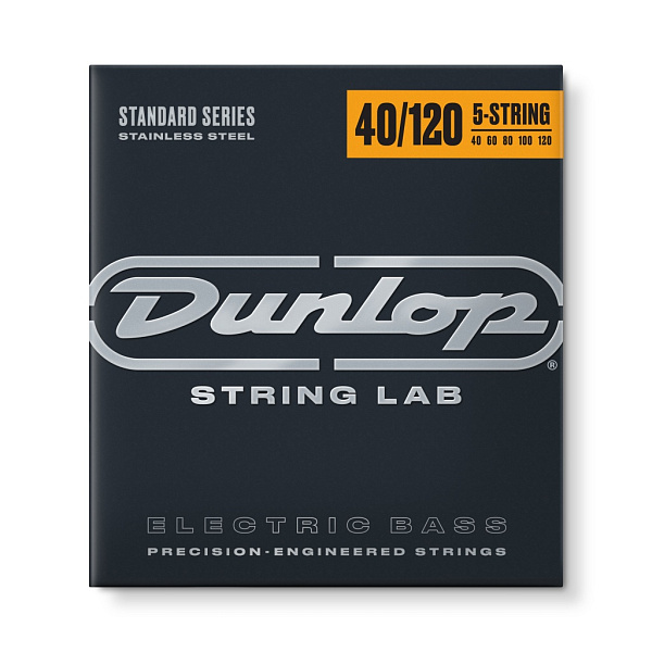 DBS40120 Комплект струн для 5-струнной бас-гитары, нерж.сталь, Light, 40-120, Dunlop