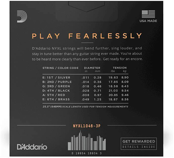 D'ADDARIO NYXL1046-3P - Струны для электрогитары