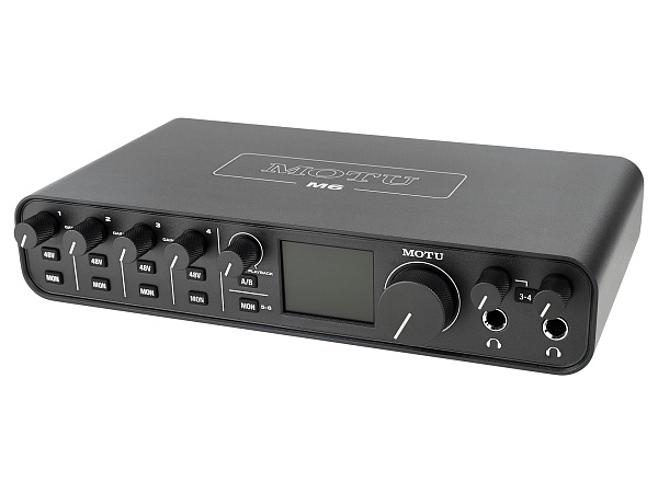 Аудиоинтерфейс USB [3160/3161] Motu [M6] АЦП/ЦАП: 24 бит/192 кГц, ЦАП ESS Sabre32 Ultra, дин. диапазон: 120 дБ, THD+N: -110 дБ, 4xCombo XLR/TRS, 2x1/4" TRS Jack входа / 4x1/4" TRS Jack выхода, 2x1/4" TRS Jack выхода для наушников, MIDI, USB-C