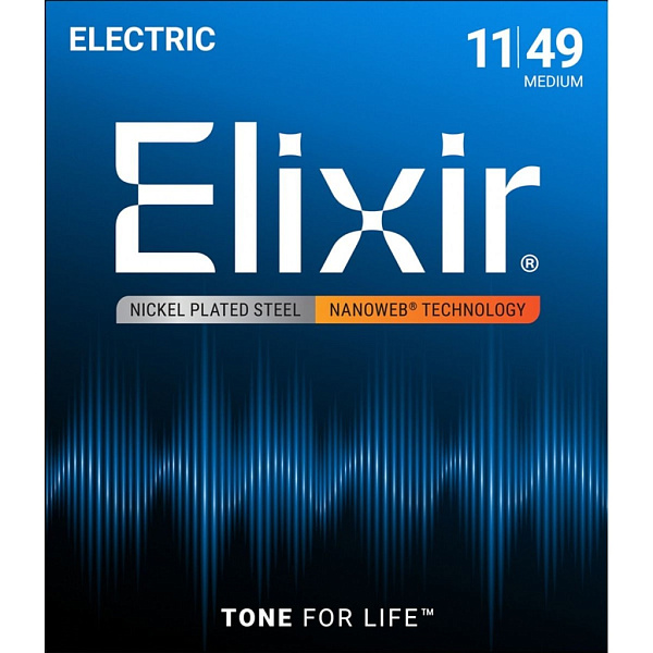 12102 NANOWEB Комплект струн для электрогитары, Medium, 11-49, Elixir