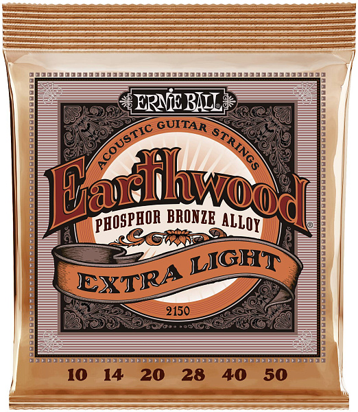 ERNIE BALL 2150 Earthwood Phosphor Bronze Extra Light 10-50 - Струны для акустической гитары