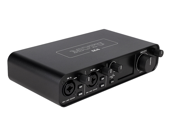 Аудиоинтерфейс USB [3140/3141] Motu [M4] АЦП/ЦАП: 24 бит/192 кГц, ЦАП ESS Sabre32 Ultra, 120 дБ, THD+N: -110 дБ, 2xCombo XLR/TRS, 2x1/4" TRS Jack входа / 4xRCA выхода, 4x1/4" TRS Jack выхода, 1/4" TRS Jack выход для наушников, MIDI, USB-C
