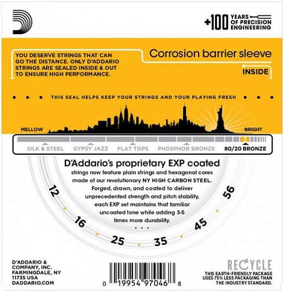 D'ADDARIO EXP14 - Струны для акустической гитары