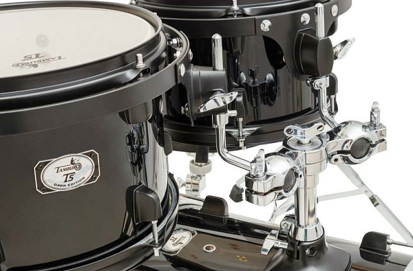 Барабанная установка TAMBURO [T5P20DARK] из 5 барабанов: 22" бочка, 10" и 12" подвесные томы, 16" напольный том, 14х5.5 малый барабан, фурнитура черного цвета, цвет: черный