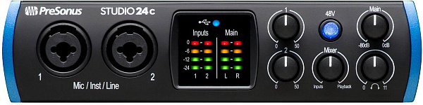 PRESONUS Studio 24C - аудиоинтерфейс USB 24бит/192кГц, USB-C.
