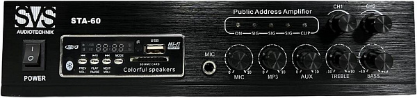 SVS AUDIOTECHNIK STA-60 Радиоузел, 100 В (4, 8, 16 Ом), усилитель мощности...