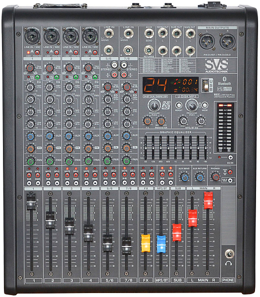 SVS AUDIOTECHNIK PM-8A Активный аналоговый микшерный пульт, 8 каналов,...