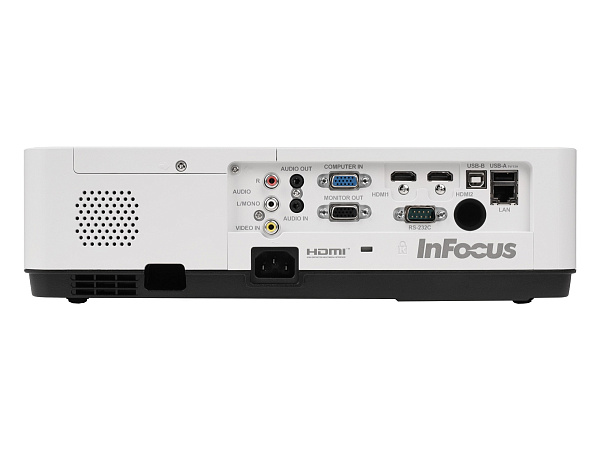 Проектор InFocus [IN1036] 3LCD, 5000 lm, WXGA, 1.37~1.65:1, 50000:1, 16W, 2хHDMI 1.4b, VGA in, CompositeIN, 3,5 audio IN, RCAx2 IN, USB-A, VGA out, 3,5 audio OUT, RS232, Mini USB B serv, RJ45, PJLink,3,3 кг