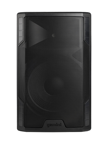 Акустическая система Gemini [GSP-5500] Активная, 2-х полосная, RMS/Peak 550/2200 Вт, АЧХ 40-20000 Гц, SPL 126 дБ, 15" ВЧ, 1,35" ВЧ, вх.: (2) XLR Mic, (2) 1/4" TRS Mic, 1/8” TRS AUX, RCA (L/R) AUX, XLR, вых.: XLR Mix, USB, SD, FM, Bluetooth