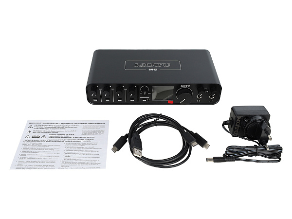 Аудиоинтерфейс USB [3160/3161] Motu [M6] АЦП/ЦАП: 24 бит/192 кГц, ЦАП ESS Sabre32 Ultra, дин. диапазон: 120 дБ, THD+N: -110 дБ, 4xCombo XLR/TRS, 2x1/4" TRS Jack входа / 4x1/4" TRS Jack выхода, 2x1/4" TRS Jack выхода для наушников, MIDI, USB-C