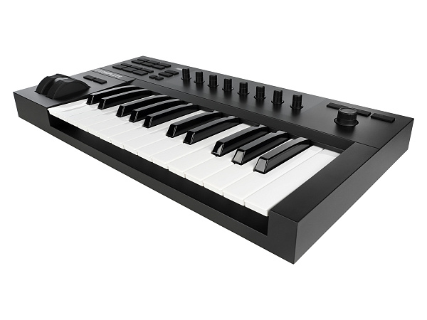 MIDI клавиатура [25230] Native Instruments [KOMPLETE KONTROL A25]  25 клавиш, полувзвешенная, 8 ручек управления, колеса высоты тона и модуляции, 4-позиционный энкодер, OLED-дисплей, TRS-вход для педали, USB-порт