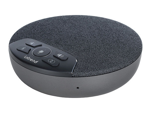 Спикерфон Intrend [ITSPH-W200] 4 капсюля, BT+USB, эффективный радиус 3м, ANC, AEC, AGC, полнодуплексная связь, беспроводное каскадирование 2х спикерфонов, аккумулятор: время работы в режиме разговора до 5 часов. В комплекте USB-dongle