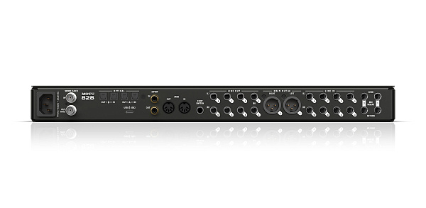 Аудиоинтерфейс USB [9390] Motu [828] АЦП/ЦАП: 24 бит/192 кГц, ЦАП: ESS Sabre 32, 125 дБ, 2хCombo XLR/TRS, 1/4" TRS, 1/4" TS, 2xXLR, 2x ADAT Toslink, RCA S/PDIF, MIDI, Word Clock, USB-C