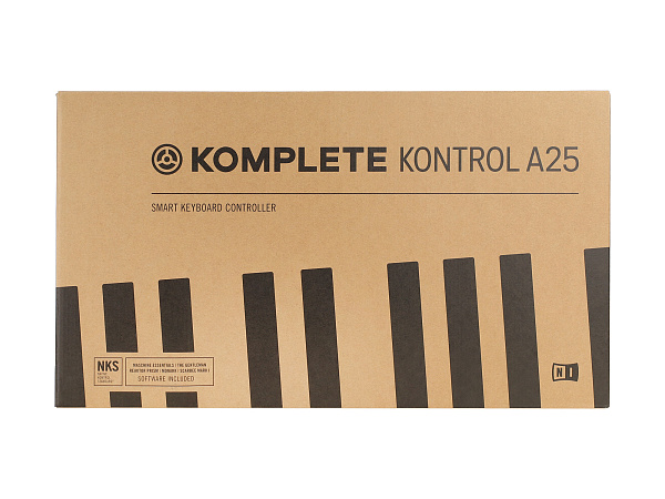 MIDI клавиатура [25230] Native Instruments [KOMPLETE KONTROL A25]  25 клавиш, полувзвешенная, 8 ручек управления, колеса высоты тона и модуляции, 4-позиционный энкодер, OLED-дисплей, TRS-вход для педали, USB-порт