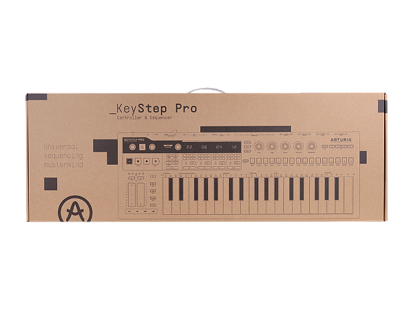 MIDI клавиатура [430211] Arturia [KeyStep Pro] 37 клавиш, 4-дорожечный секвенсор до 64 шагов, 4 группы разъемов для работы с аналоговым оборудованием и модулями, 24-частный секвенсор ударных, арпеджиатор, разъемы MIDI In/Out, Sync In/Out, CV/Gate Outs