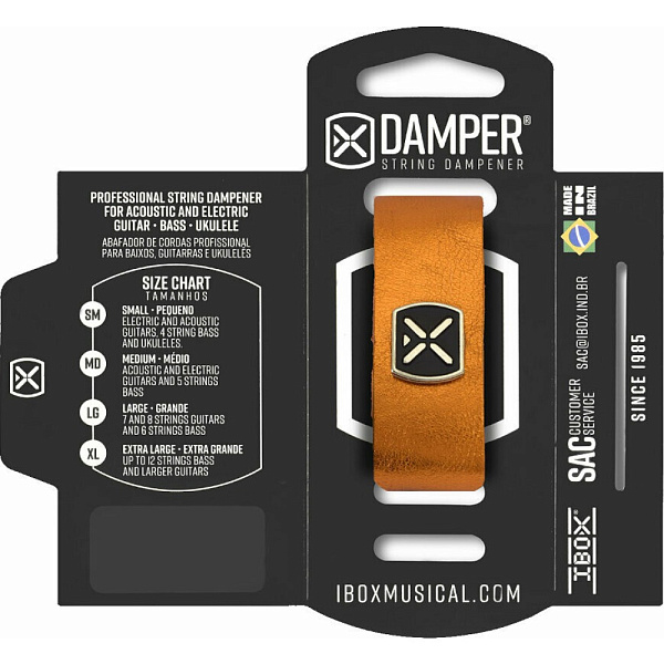 DMMD03 Демпфер гитарный, кожа, средний, оранжевый металлик, IBOX