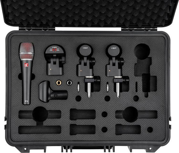 Набор микрофонов для ударной установки sE Electronics [V PACK VENUE] 1 х микрофон V KICK, 2 х микрофона V BEAT, 1 х крепление V CLAMP, 1 х микрофон V7 X, пластиковый кейс