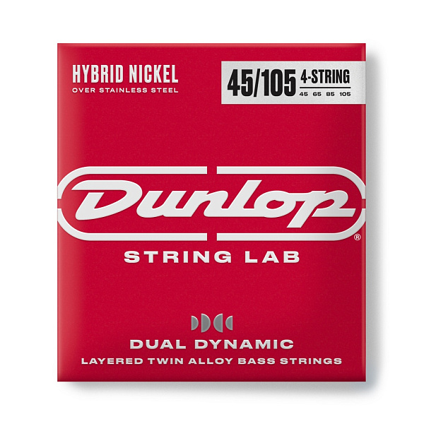 DBHYN45105 Dual Dynamic Комплект струн для бас-гитары, никель/сталь, 45-105, Dunlop
