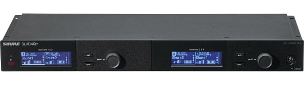 Беспроводной приемник SHURE [SLXD4QDAN+E=-G65] 4х канальный, DANTE, диапазон G65 (470 - 606 MHz)