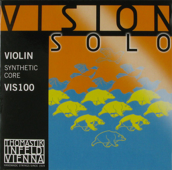 VIS100 Vision Solo Комплект струн для скрипки размером 4/4, среднее натяжение, Thomastik