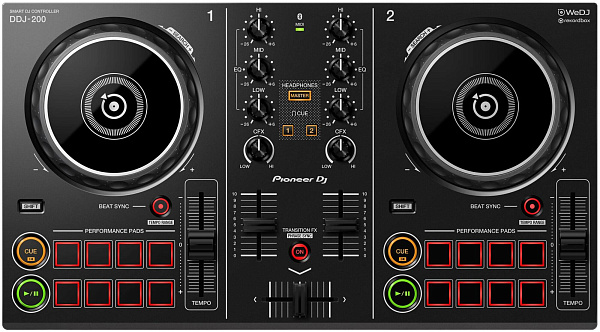 PIONEER DDJ-200 двухканальный контроллер для rekordbox dj, WeDJ, djay,...