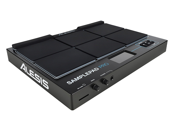 Барабанный  MIDI контроллер [SAMPLEPADPROXEU] Alesis [SamplePad PRO] 8 прорезиненных пэдов с подсветкой, входы для педалей Hi-Hat и Kick, ЖК дисплей с подсветкой, MIDI-выход и вход, стереовыход 2 ? TRS, AUX-вход, выход на наушники, SD, USB