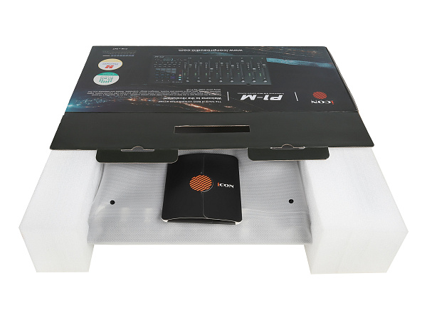 MIDI контроллер [110205A2022] Icon [P1-M] USB MIDI DAW контроллер, 8 моторизованных фейдеров, программируемый 4-дюймовый сенсорный дисплей, LED-индикаторы, колесо Jog оптического энкодера, 8 энкодеров, функциональные кнопки с подсветкой