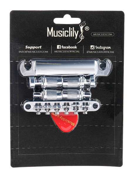 M203-M205 Бридж Tune-O-Matic со стоп-баром для Gibson Les Paul, хром, Musiclily