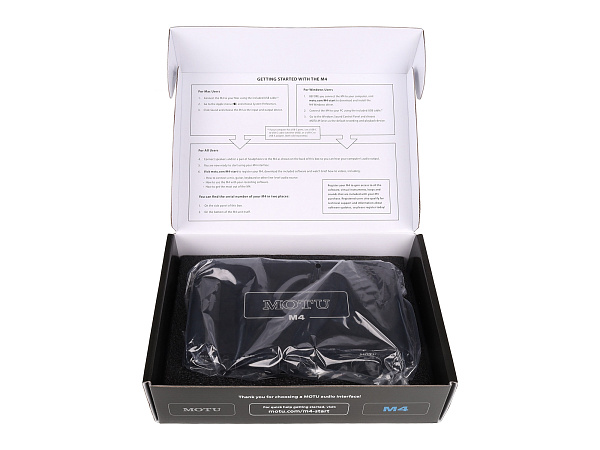 Аудиоинтерфейс USB [3140/3141] Motu [M4] АЦП/ЦАП: 24 бит/192 кГц, ЦАП ESS Sabre32 Ultra, 120 дБ, THD+N: -110 дБ, 2xCombo XLR/TRS, 2x1/4" TRS Jack входа / 4xRCA выхода, 4x1/4" TRS Jack выхода, 1/4" TRS Jack выход для наушников, MIDI, USB-C