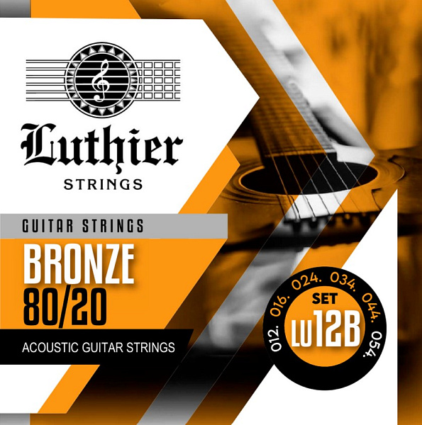 LU-12B Комплект струн для акустической гитары, бронза 80/20, 12-54, Luthier