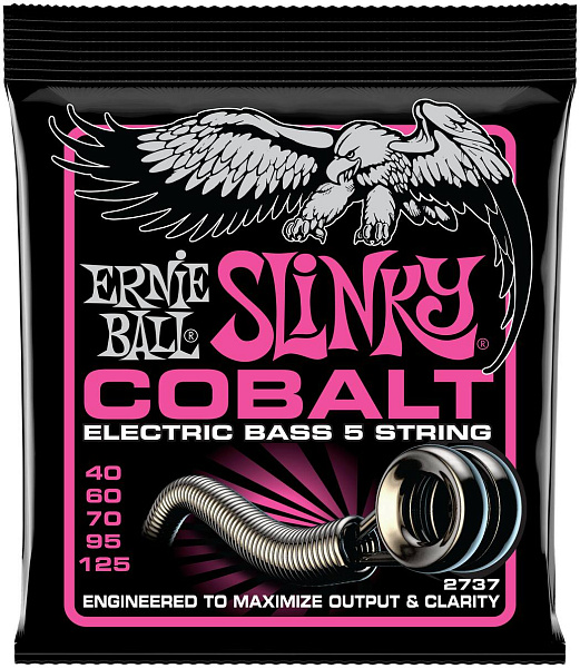 ERNIE BALL 2737 Cobalt Slinky Super 40-125 - Струны для бас-гитары 5 струнной