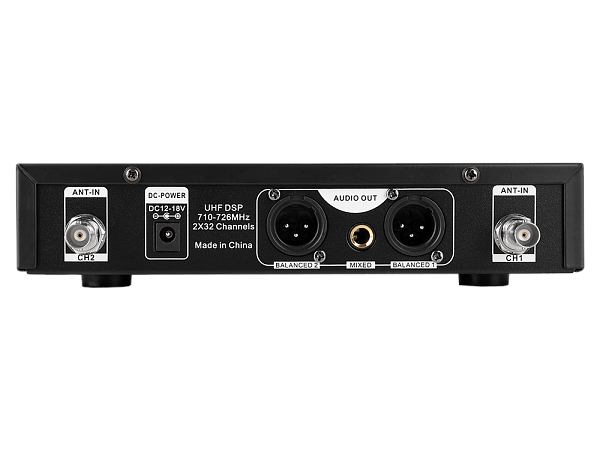 Микрофонная радиосистема Axelvox [DWS7000HT (LT Bundle)] UHF 710-726 MHz, 2 x 32 канала, LCD дисплей, 2х ИК порт, 2x поясных передатчика, 2x головной микрофон, 2x петличный микрофон