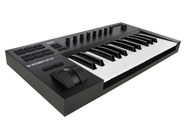 MIDI клавиатура [25230] Native Instruments [KOMPLETE KONTROL A25]  25 клавиш, полувзвешенная, 8 ручек управления, колеса высоты тона и модуляции, 4-позиционный энкодер, OLED-дисплей, TRS-вход для педали, USB-порт