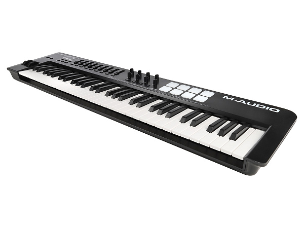 MIDI клавиатура [OXYGEN61MKV] M-audio [Oxygen 61 MKV] 61 клавиша, LCD дисплей, 8 энкодеров, 8 пэдов, 9 фейдеров, 12 кнопок управления, колеса высоты тона и модуляции, smart control, auto-mapping, встроенный арпеджиатор, 1/4" Jack вход для педали сустейна